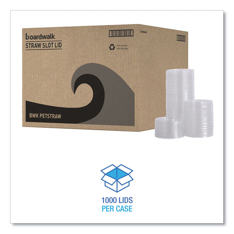 PET Cold Cup Lids, Fits 14 oz to 24 oz Cold Cups, Plastic, Clear, 100/Sleeve, 10 Sleeves/Carton