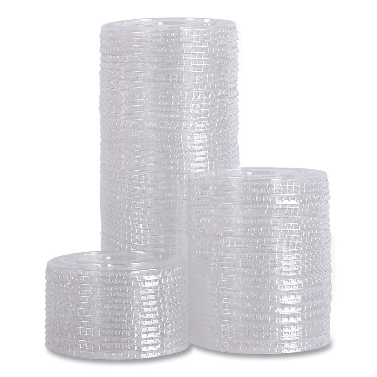 PET Cold Cup Lids, Fits 14 oz to 24 oz Cold Cups, Plastic, Clear, 100/Sleeve, 10 Sleeves/Carton
