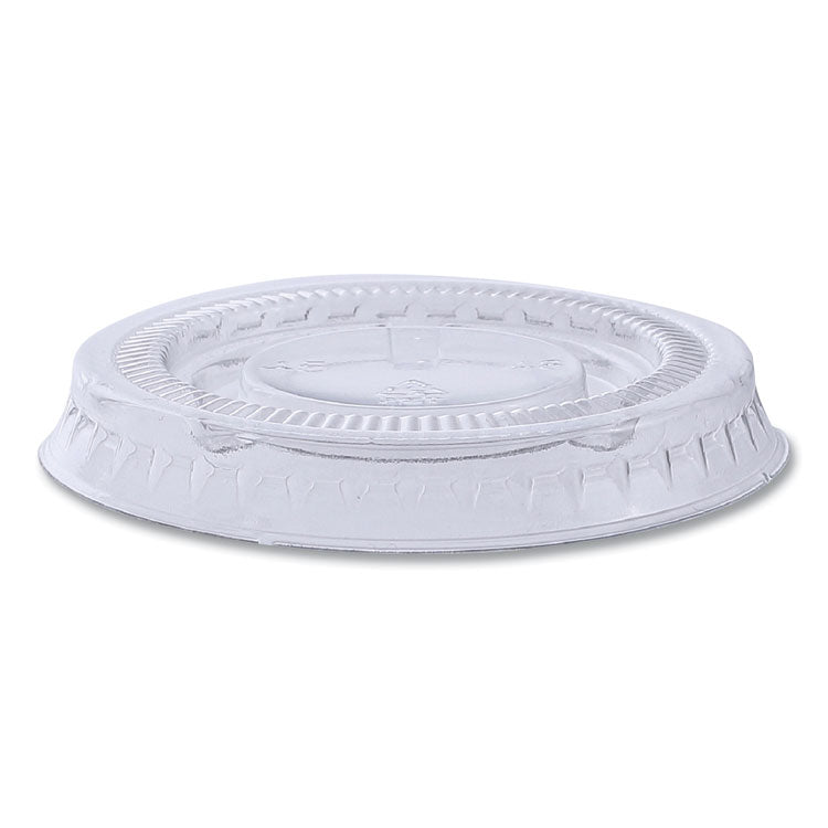Souffle/Portion Cup Lids, Fits 1 oz Portion Cups, Plastic, Clear, 2,500/Carton
