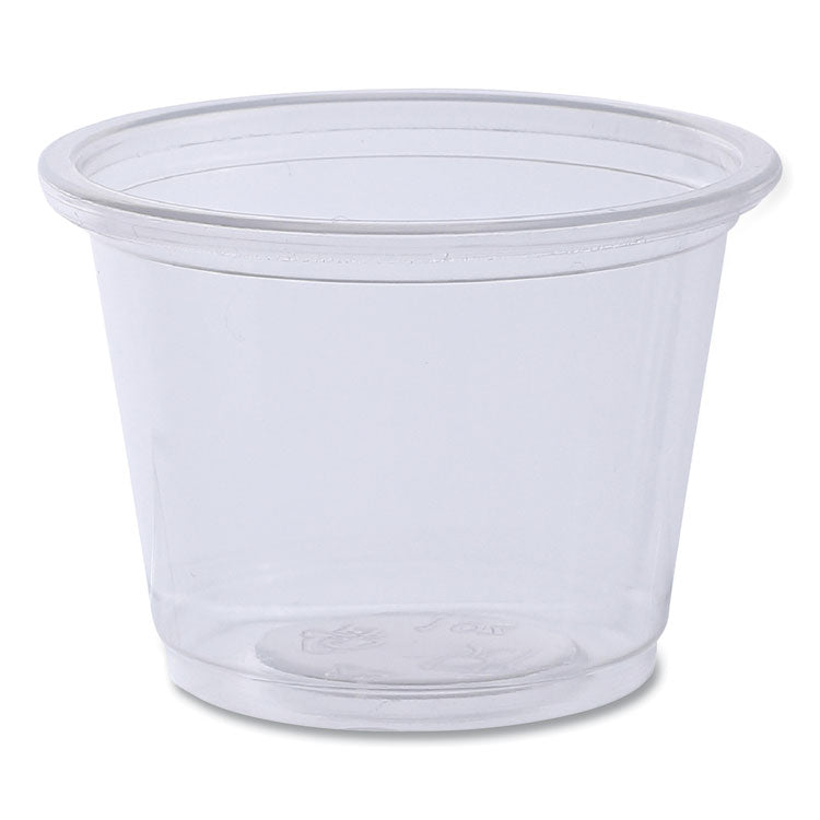 Souffle/Portion Cups, 1 oz, Plastic, Clear, 125/Sleeves, 20 Sleeves/Carton