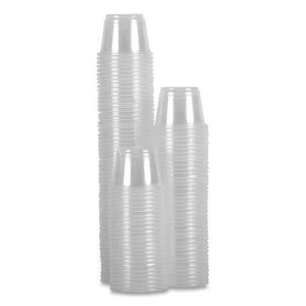 Souffle/Portion Cups, 1 oz, Plastic, Clear, 125/Sleeves, 20 Sleeves/Carton