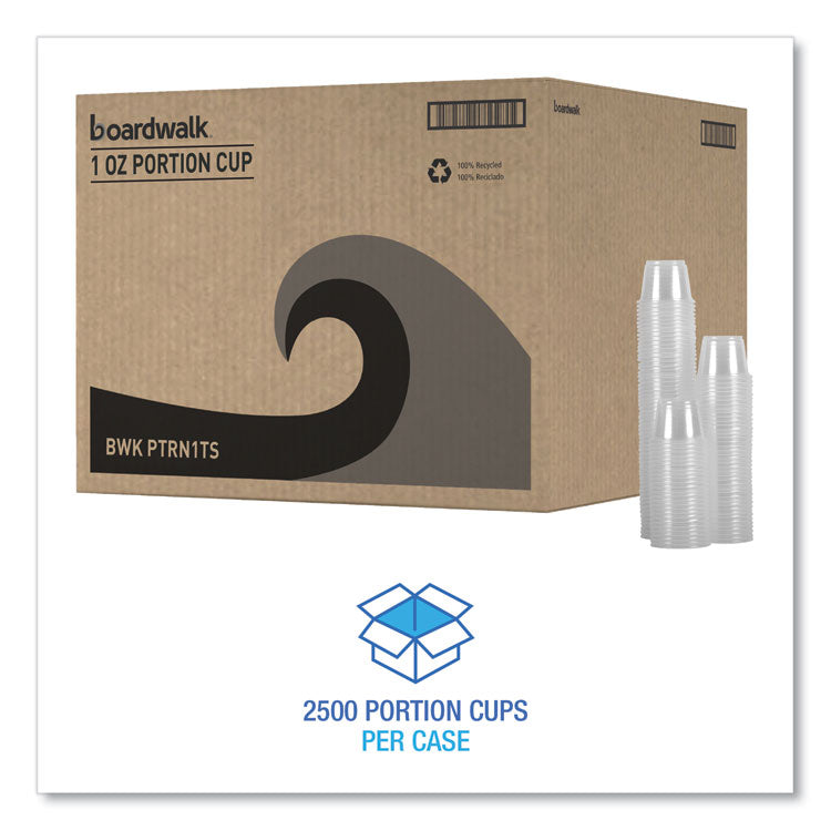 Souffle/Portion Cups, 1 oz, Plastic, Clear, 125/Sleeves, 20 Sleeves/Carton