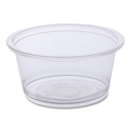 Souffle/Portion Cups, 2 oz, Plastic, Clear, 125/Sleeve, 20 Sleeves/Carton