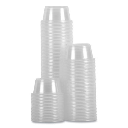 Souffle/Portion Cups, 2 oz, Plastic, Clear, 125/Sleeve, 20 Sleeves/Carton