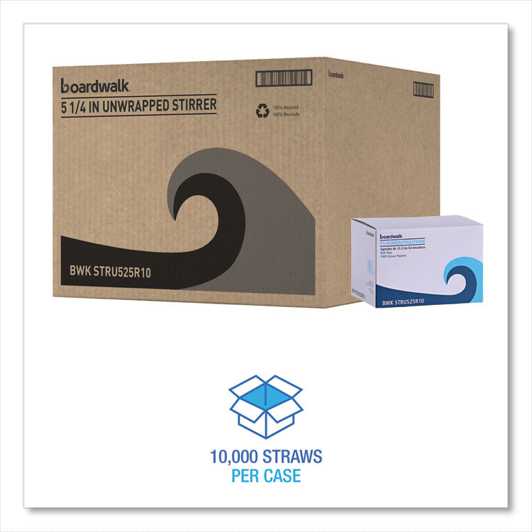 Single-Tube Stir-Straws,5.25", Polypropylene, Red, 1,000/pack, 10 Packs/carton