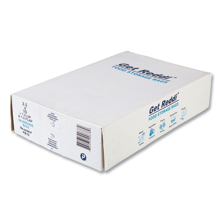 Silverware Bags, 3.5" x 1.5" x 10", Clear, 2,000/Carton