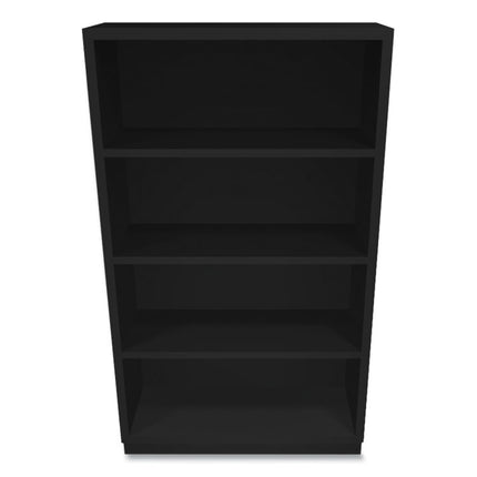 Metal Bookcase, Four-Shelf, 34.5w x 12.63d x 59h, Black