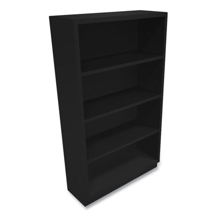 Metal Bookcase, Four-Shelf, 34.5w x 12.63d x 59h, Black