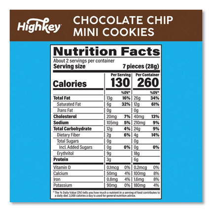 Chocolate Chip Cookies, 2 oz, Bag, 6/Carton