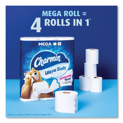 Ultra Soft Bathroom Tissue, Mega Roll, Septic Safe, 2-Ply, White, 224 Sheets/Roll, 4 Rolls/Pack, 8 Packs/Carton