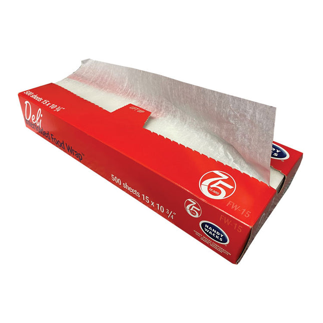 Interfolded Food Wrap Deli Sheets, 10.75 x 15, 500/Box, 12 Boxes/Carton
