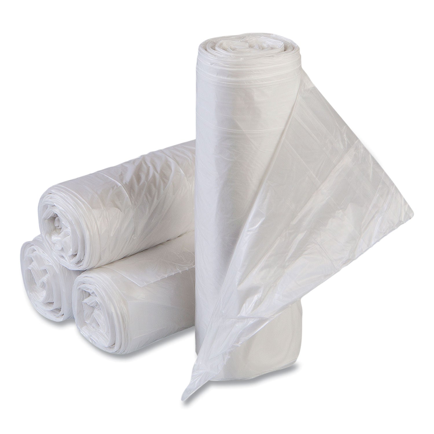 Draw-Tuff Institutional Draw-Tape Can Liners, Drawstring, 23 gal, 1 mil, 38" x 28.5", Natural, 25 Bags/Roll, 6 Rolls/Carton