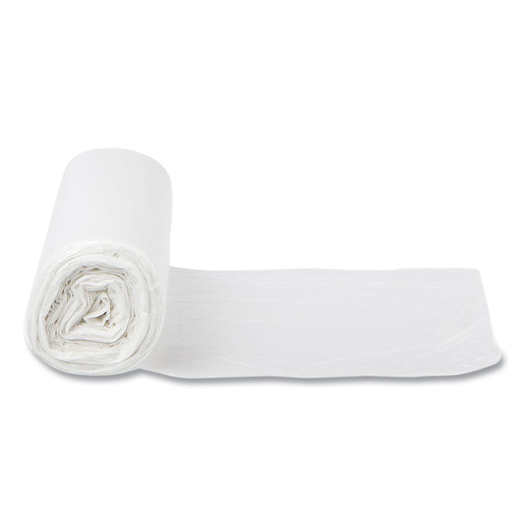 High-Density Commercial Can Liners, 16 gal, 6 mic, 24" x 33", Natural, Perforated Roll, 50 Bags/Roll, 20 Rolls/Carton