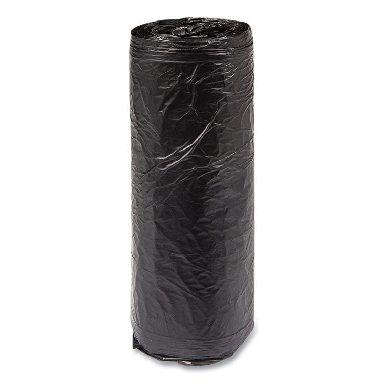 High-Density Commercial Can Liners, 16 gal, 6 mic, 24" x 33", Black, Interleaved Roll, 50 Bags/Roll, 20 Rolls/Carton