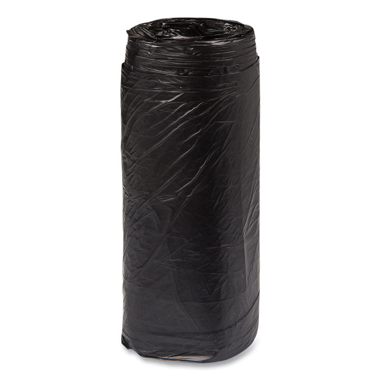 High-Density Commercial Can Liners, 16 gal, 8 mic, 24" x 33", Black, Interleaved Roll, 50 Bags/Roll, 20 Rolls/Carton