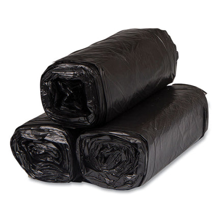 High-Density Commercial Can Liners, 16 gal, 8 mic, 24" x 33", Black, Interleaved Roll, 50 Bags/Roll, 20 Rolls/Carton