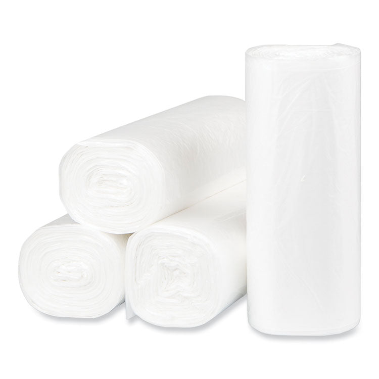 High-Density Commercial Can Liners, 16 gal, 8 mic, 24" x 33", Natural, Interleaved Roll, 50 Bags/Roll, 20 Rolls/Carton