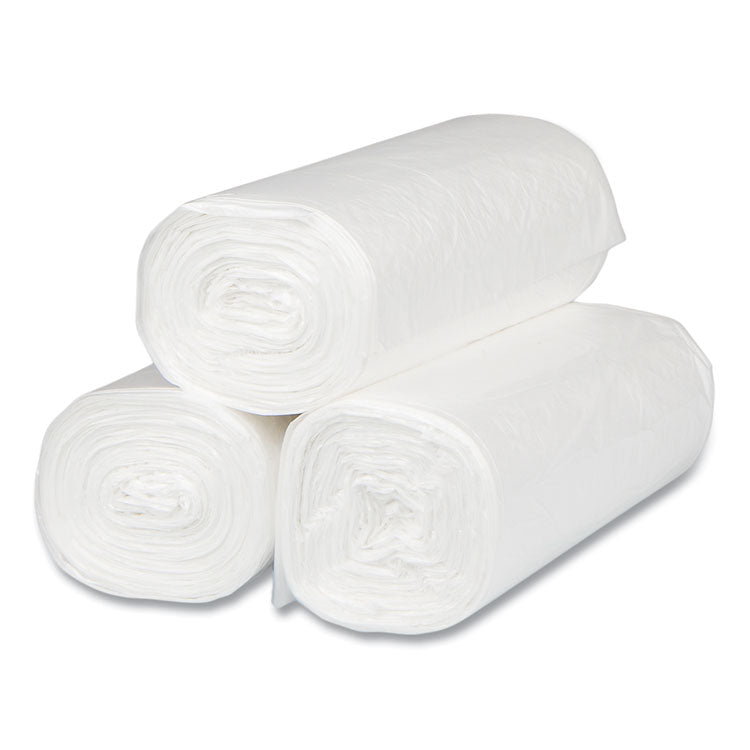 High-Density Commercial Can Liners, 16 gal, 8 mic, 24" x 33", Natural, Interleaved Roll, 50 Bags/Roll, 20 Rolls/Carton