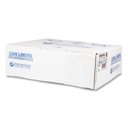 High-Density Commercial Can Liners, 33 gal, 13 mic, 33" x 40", Clear, Interleaved Roll, 25 Bags/Roll, 20 Rolls/Carton