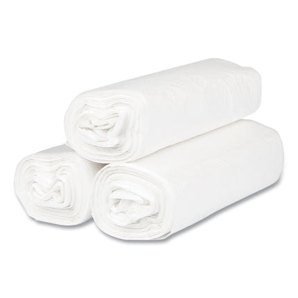 High-Density Commercial Can Liners, 33 gal, 13 mic, 33" x 40", Clear, Interleaved Roll, 25 Bags/Roll, 20 Rolls/Carton