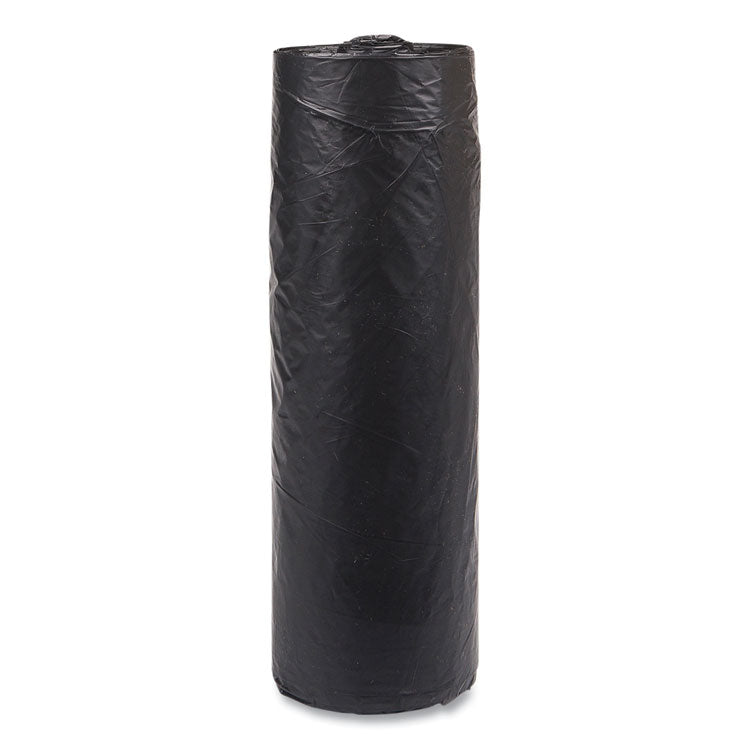 High-Density Commercial Can Liners, 33 gal, 16 mic, 33" x 40", Black, Interleaved Roll, 25 Bags/Roll, 10 Rolls/Carton