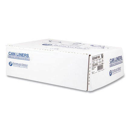 High-Density Commercial Can Liners, 33 gal, 16 mic, 33" x 40", Black, Interleaved Roll, 25 Bags/Roll, 10 Rolls/Carton