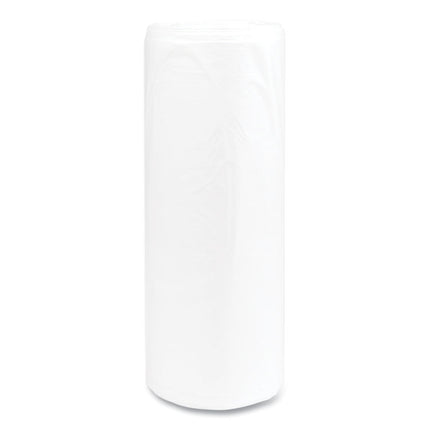 High-Density Commercial Can Liners, 55 gal, 14 mic, 36" x 60", Clear, Interleaved Roll, 25 Bags/Roll, 8 Rolls/Carton