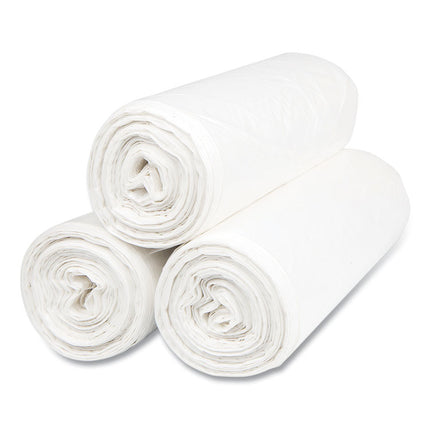 High-Density Commercial Can Liners, 55 gal, 14 mic, 36" x 60", Clear, Interleaved Roll, 25 Bags/Roll, 8 Rolls/Carton