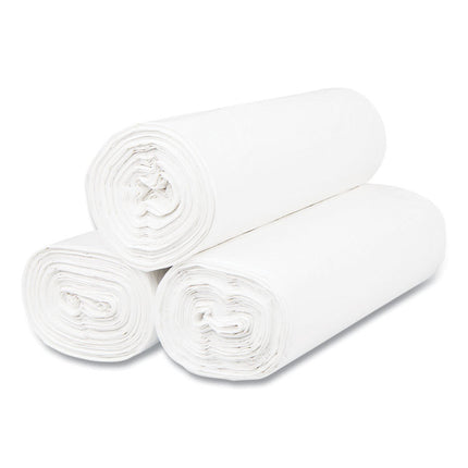 High-Density Commercial Can Liners, 55 gal, 17 mic, 36" x 60", Clear, Interleaved Roll, 25 Bags/Roll, 8 Rolls/Carton