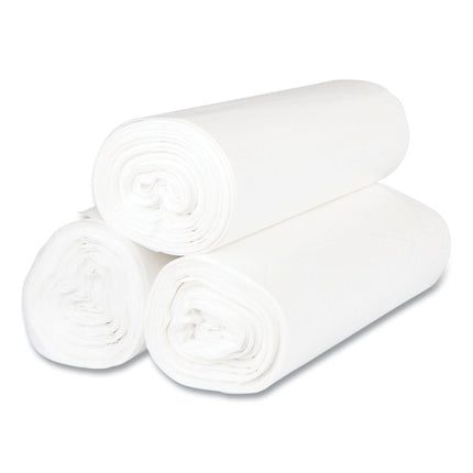 High-Density Commercial Can Liners, 45 gal, 12 mic, 40" x 48", Clear, Interleaved Roll, 25 Bags/Roll, 10 Rolls/Carton