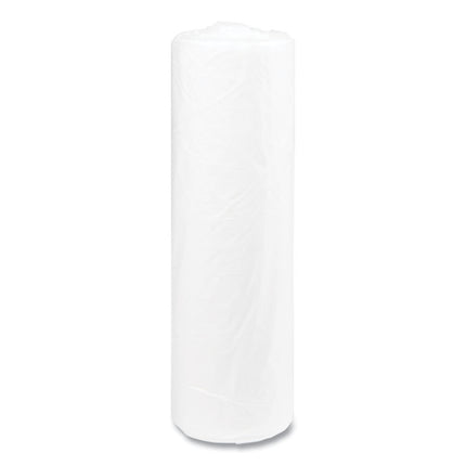 High-Density Commercial Can Liners, 45 gal, 14 mic, 40" x 48", Clear, Interleaved Roll, 25 Bags/Roll, 10 Rolls/Carton