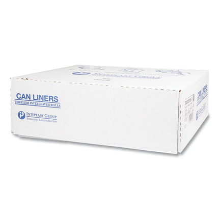 High-Density Commercial Can Liners, 45 gal, 16 mic, 40" x 48", Black, Interleaved Roll, 25 Bags/Roll, 10 Rolls/Carton