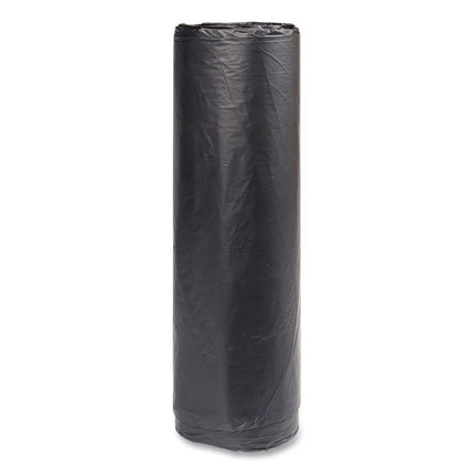 High-Density Commercial Can Liners, 45 gal, 16 mic, 40" x 48", Black, Interleaved Roll, 25 Bags/Roll, 10 Rolls/Carton