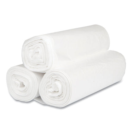 High-Density Commercial Can Liners, 45 gal, 16 mic, 40" x 48", Clear, Interleaved Roll, 25 Bags/Roll, 10 Rolls/Carton