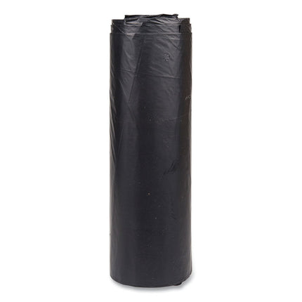 High-Density Commercial Can Liners, 45 gal, 22 mic, 40" x 48", Black, Interleaved Roll, 25 Bags/Roll, 6 Rolls/Carton