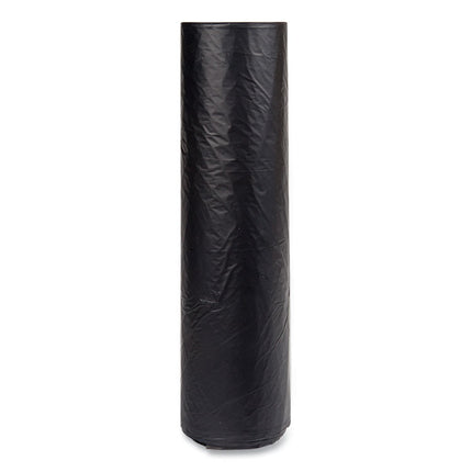 High-Density Commercial Can Liners, 56 gal, 16 mic, 43" x 48", Black, Interleaved Roll, 25 Bags/Roll, 8 Rolls/Carton