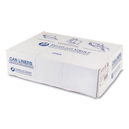 High-Density Commercial Can Liners, 56 gal, 17 mic, 43" x 48", Clear, Interleaved Roll, 25 Bags/Roll, 8 Rolls/Carton