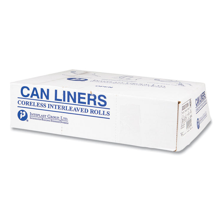 High-Density Commercial Can Liners, 56 gal, 22 mic, 43" x 48", Natural, Interleaved Roll, 25 Bags/Roll, 8 Rolls/Carton