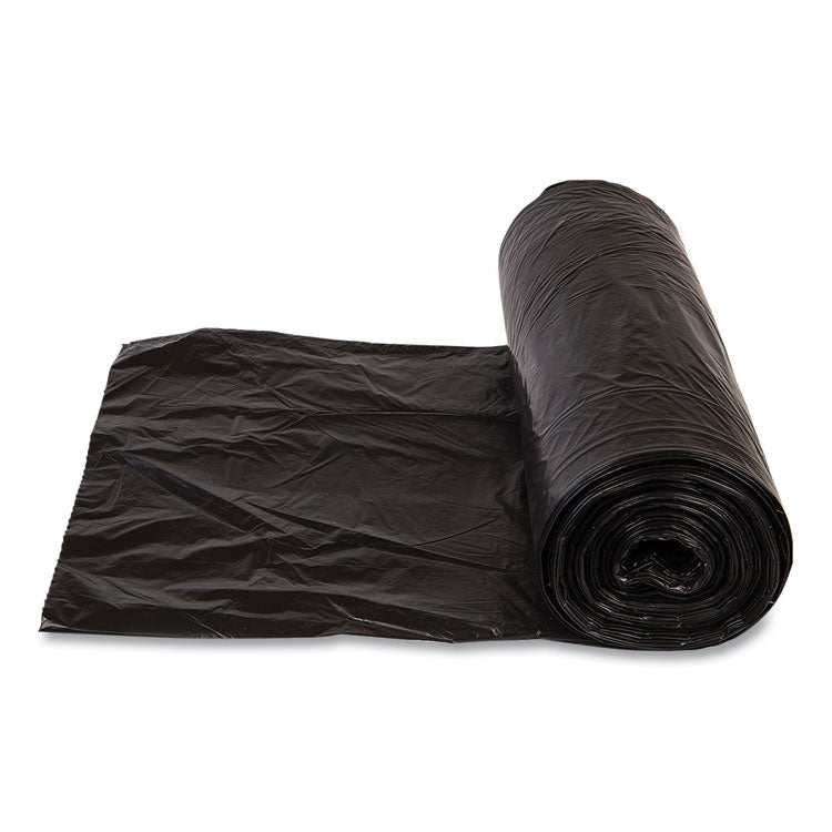 Institutional Low-Density Can Liners, 30 gal, 0.58 mil, 30" x 36", Black, Interleaved Roll, 25 Bags/Roll, 10 Rolls/Carton