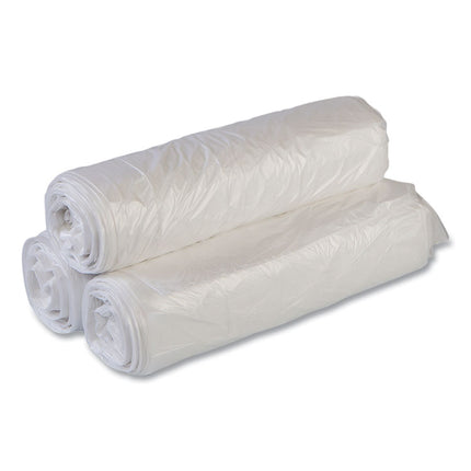 Low-Density Commercial Can Liners, 60 gal, 1.15 mil, 38" x 58", Clear, Interleaved Roll, 20 Bags/Roll, 5 Rolls/Carton