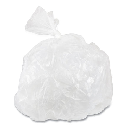 Low-Density Commercial Can Liners, 60 gal, 1.15 mil, 38" x 58", Clear, Interleaved Roll, 20 Bags/Roll, 5 Rolls/Carton