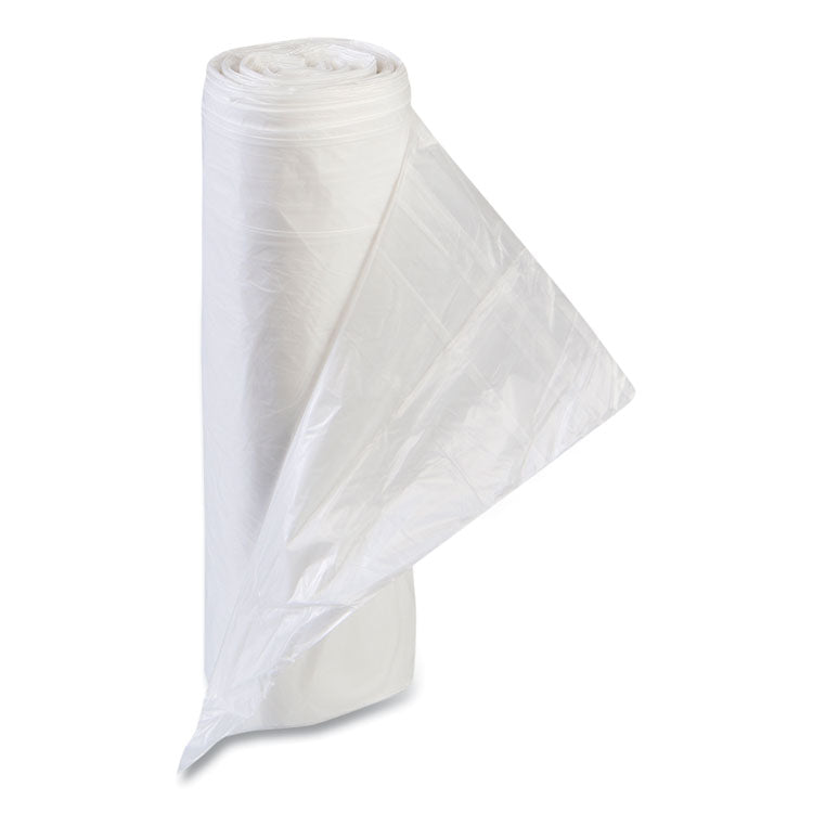 High-Density Commercial Can Liner Value Pack, 33 gal, 10 mic, 33" x 39", Clear, Interleaved Roll, 25 Bags/Roll, 20 Rolls/CT