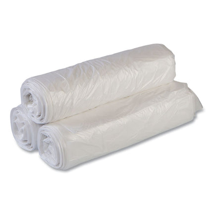 High-Density Commercial Can Liner Value Pack, 33 gal, 10 mic, 33" x 39", Clear, Interleaved Roll, 25 Bags/Roll, 20 Rolls/CT