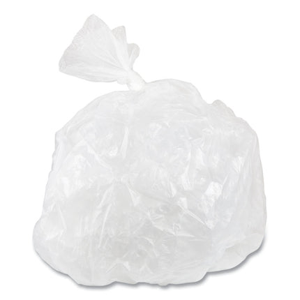 High-Density Commercial Can Liner Value Pack, 33 gal, 10 mic, 33" x 39", Clear, Interleaved Roll, 25 Bags/Roll, 20 Rolls/CT