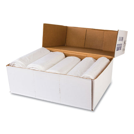 High-Density Commercial Can Liner Value Pack, 33 gal, 11 mic, 33" x 39", Clear, Interleaved Roll, 25 Bags/Roll, 20 Rolls/CT