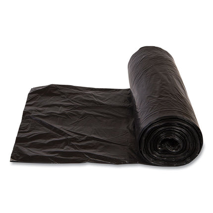 High-Density Commercial Can Liner Value Pack, 60 gal, 19 mic, 38" x 58", Black, Interleaved Roll, 25 Bags/Roll, 6 Rolls/CT