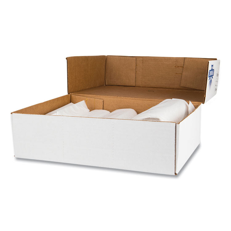 High-Density Commercial Can Liner Value Pack, 60 gal, 14 mic, 38" x 58", Clear, Interleaved Roll, 25 Bags/Roll, 8 Rolls/CT