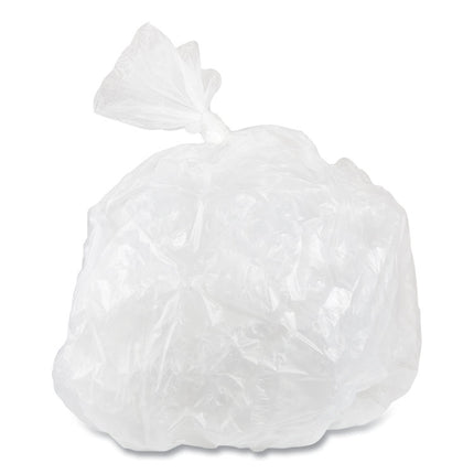High-Density Commercial Can Liner Value Pack, 60 gal, 14 mic, 38" x 58", Clear, Interleaved Roll, 25 Bags/Roll, 8 Rolls/CT
