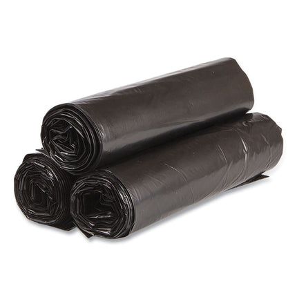 High-Density Commercial Can Liner Value Pack, 45 gal, 19 mic, 40" x 46", Black, Interleaved Roll, 25 Bags/Roll, 6 Rolls/CT