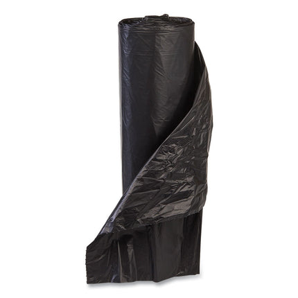 High-Density Commercial Can Liner Value Pack, 56 gal, 19 mic, 43" x 46", Black, Interleaved Roll, 25 Bags/Roll, 6 Rolls/CT